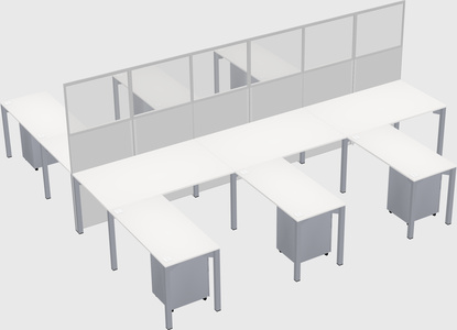 Shared l-shape cubicle
