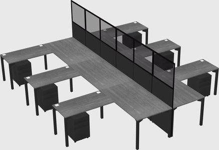 Shared l-shape cubicle