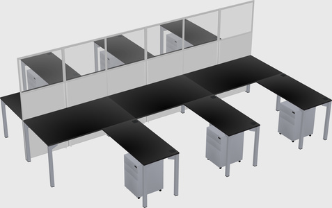 Shared l-shape cubicle