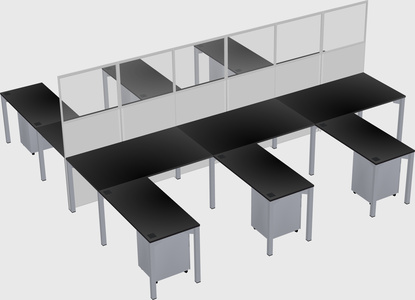 Shared l-shape cubicle
