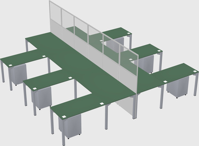 Shared l-shape cubicle