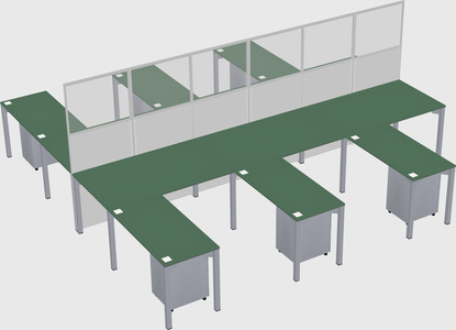 Shared l-shape cubicle