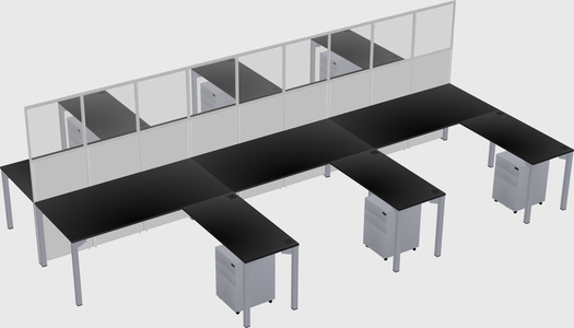 Shared l-shape cubicle