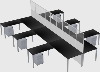 Shared l-shape cubicle