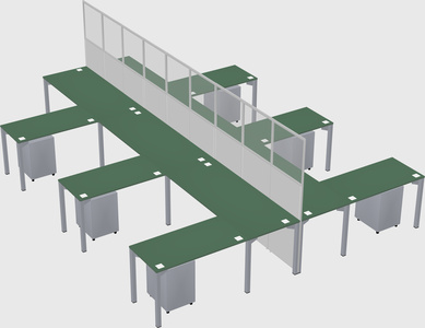 Shared l-shape cubicle