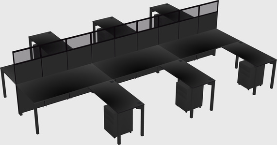 Shared l-shape cubicle
