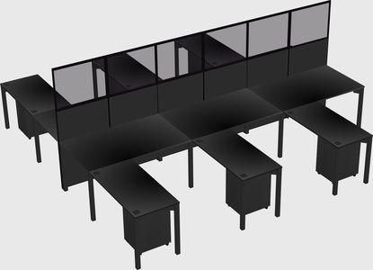 Shared l-shape cubicle