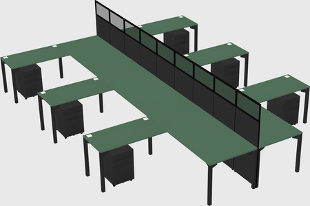 Shared l-shape cubicle