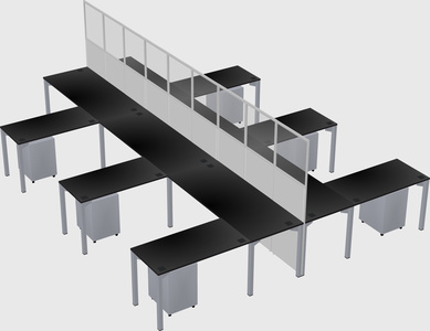 Shared l-shape cubicle