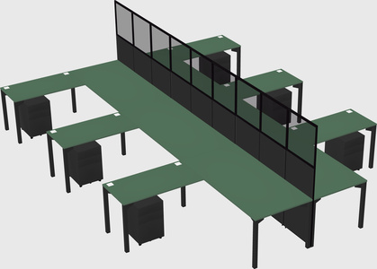 Shared l-shape cubicle