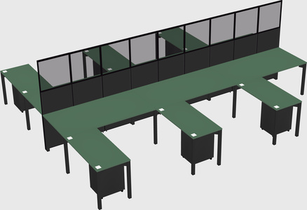 Shared l-shape cubicle
