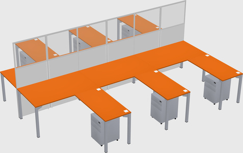 Shared l-shape cubicle