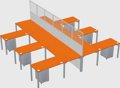 Shared l-shape cubicle