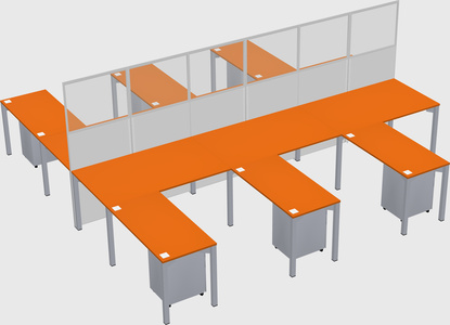 Shared l-shape cubicle