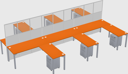 Shared l-shape cubicle