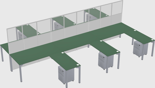 Shared l-shape cubicle