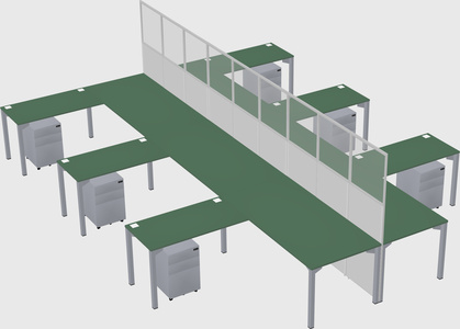 Shared l-shape cubicle