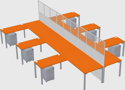 Shared l-shape cubicle