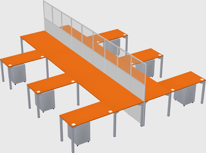 Shared l-shape cubicle