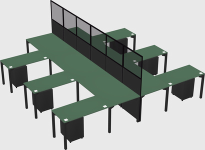 Shared l-shape cubicle
