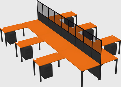 Shared l-shape cubicle