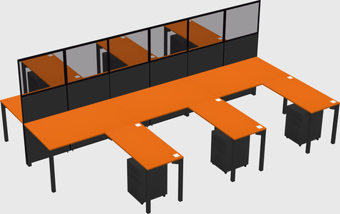 Shared l-shape cubicle