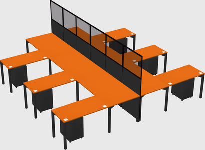 Shared l-shape cubicle
