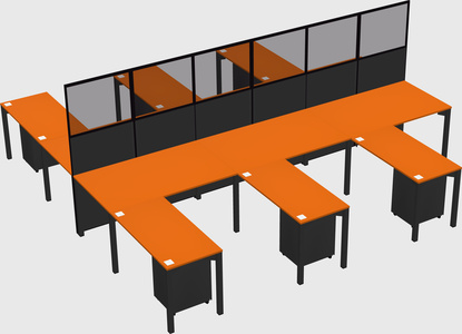 Shared l-shape cubicle