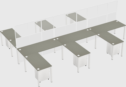 Shared l-shape cubicle