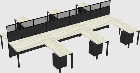Shared l-shape cubicle