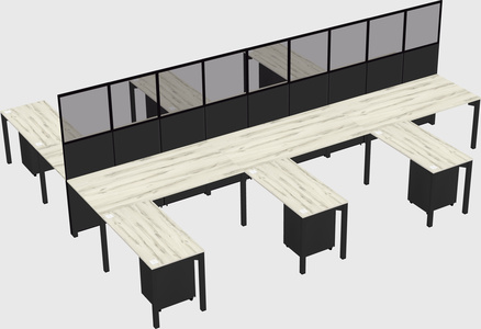 Shared l-shape cubicle
