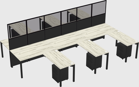 Shared l-shape cubicle