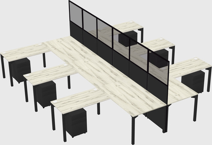 Shared l-shape cubicle