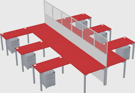 Shared l-shape cubicle