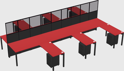 Shared l-shape cubicle