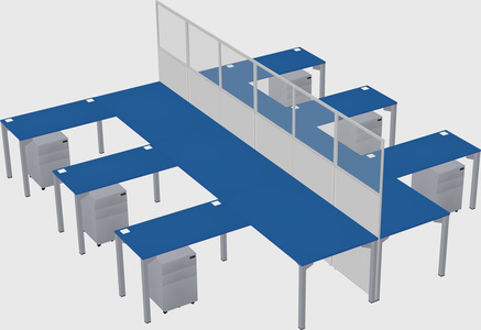 Shared l-shape cubicle