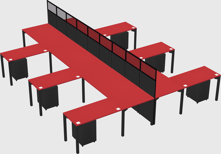 Shared l-shape cubicle