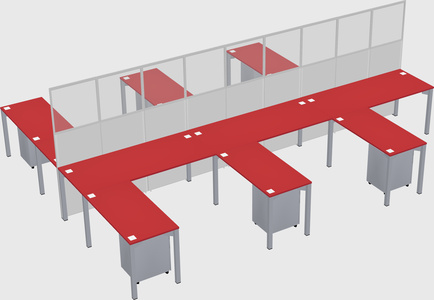 Shared l-shape cubicle