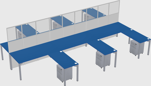 Shared l-shape cubicle