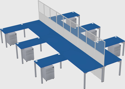 Shared l-shape cubicle