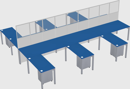 Shared l-shape cubicle