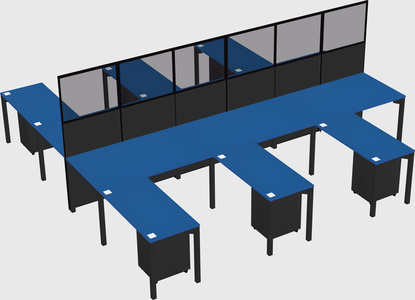 Shared l-shape cubicle