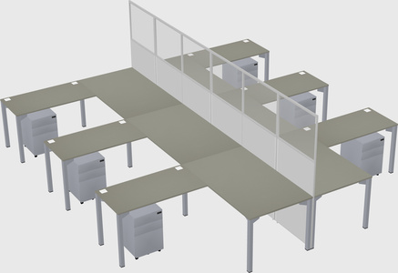 Shared l-shape cubicle