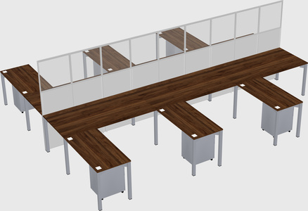 Shared l-shape cubicle