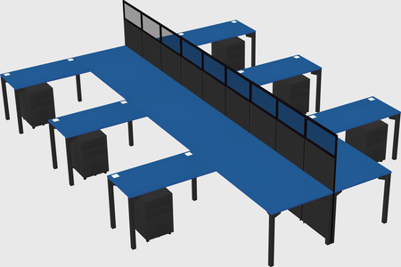 Shared l-shape cubicle
