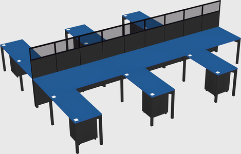 Shared l-shape cubicle