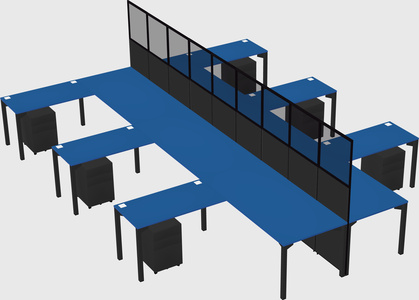 Shared l-shape cubicle