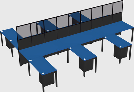 Shared l-shape cubicle