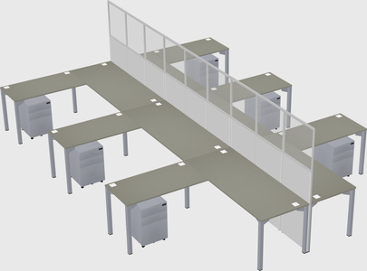 Shared l-shape cubicle