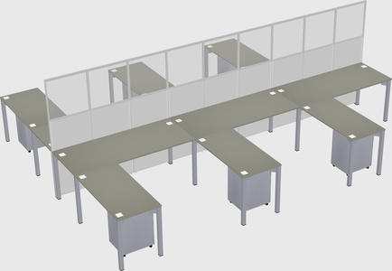 Shared l-shape cubicle